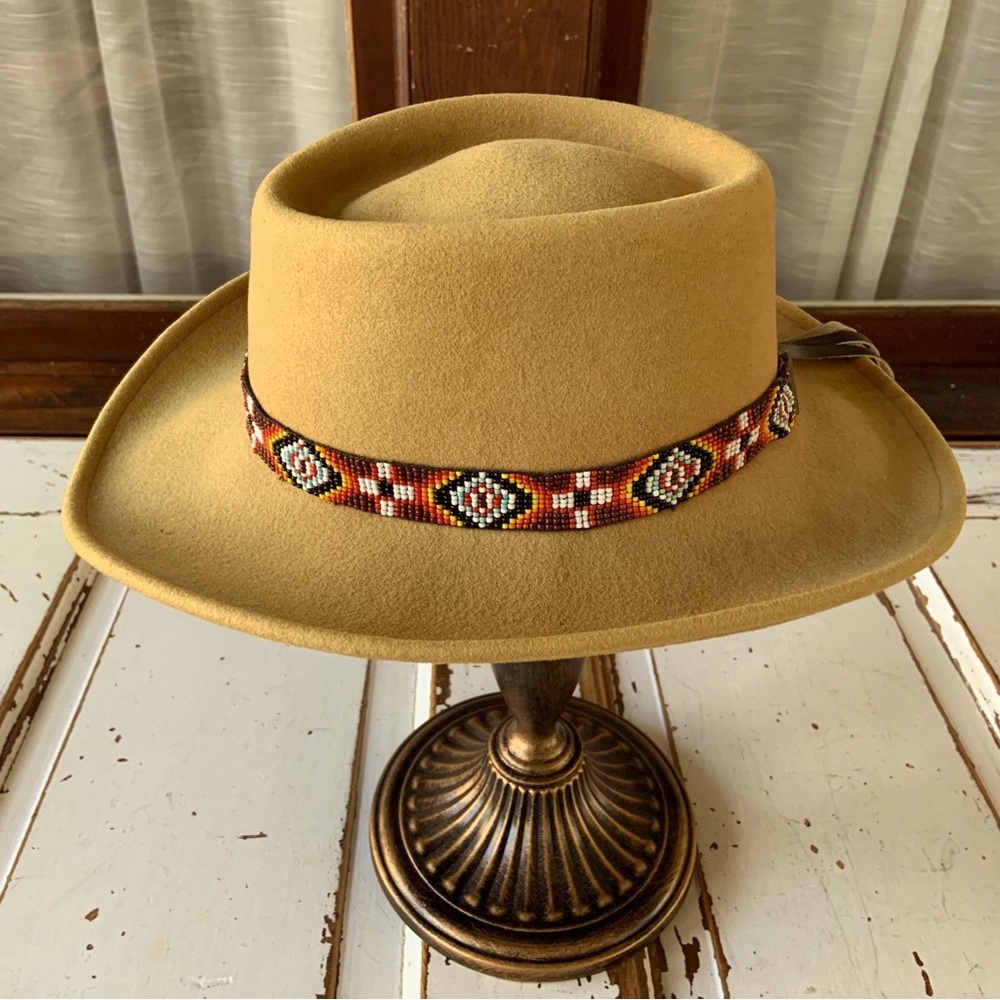 Minnetonka Wool Felt Hat Southwest Beaded Accent
